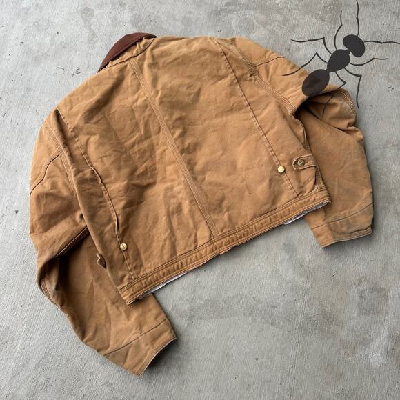 Vintage Y2K Carhartt brown cropped Detroit style work wear jacket - Picture 7 of 8